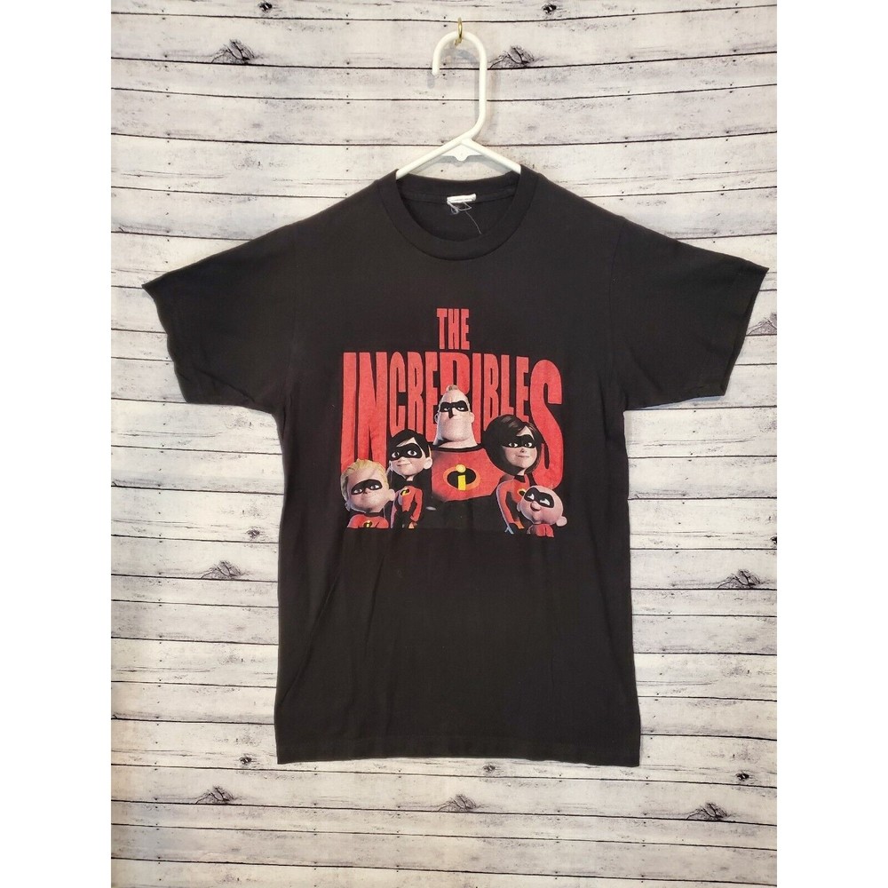 Disney Pixar The Incredibles T-Shirt Mens Sz S Short Sleeve Family Graphic Black